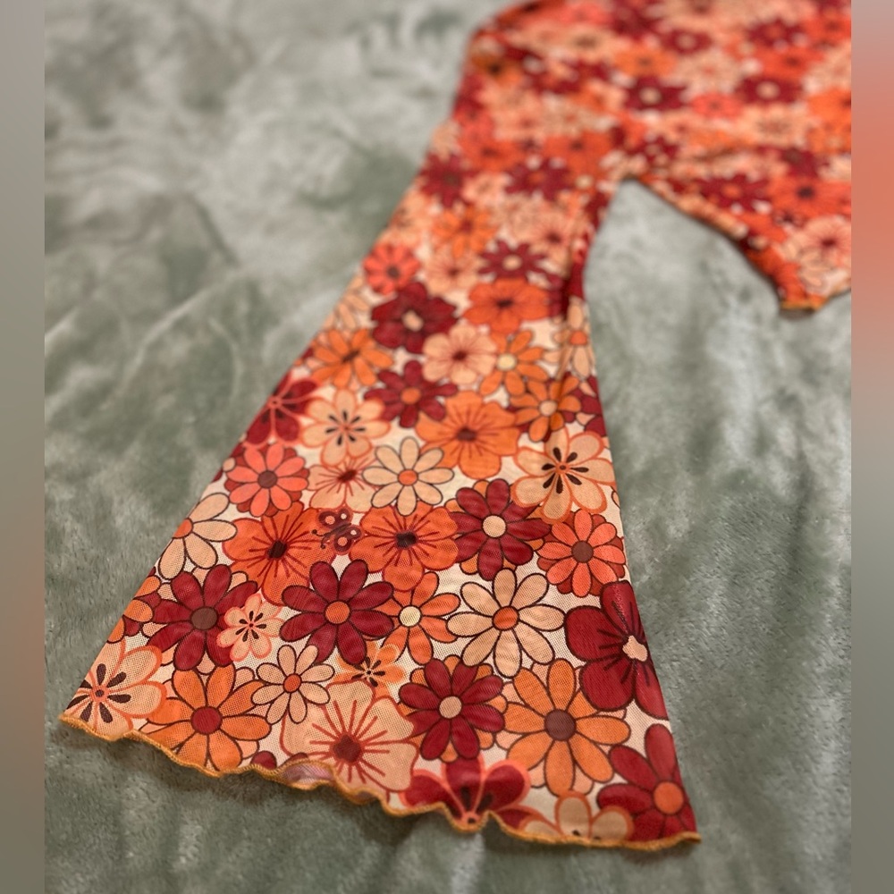 Floral Long Sleeve Sheer Top - Picture 3 of 5